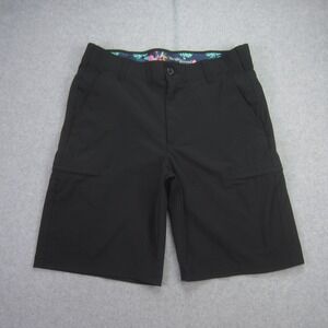 Birdie & Bound Shorts Mens 30 Black Cargo Golf Casual Flat Front